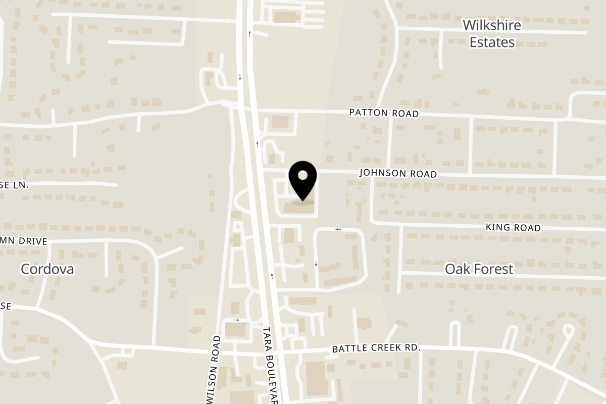 Map showing the location of T & K Discount Meats and Seafood on 7170 Tara Blvd in Jonesboro